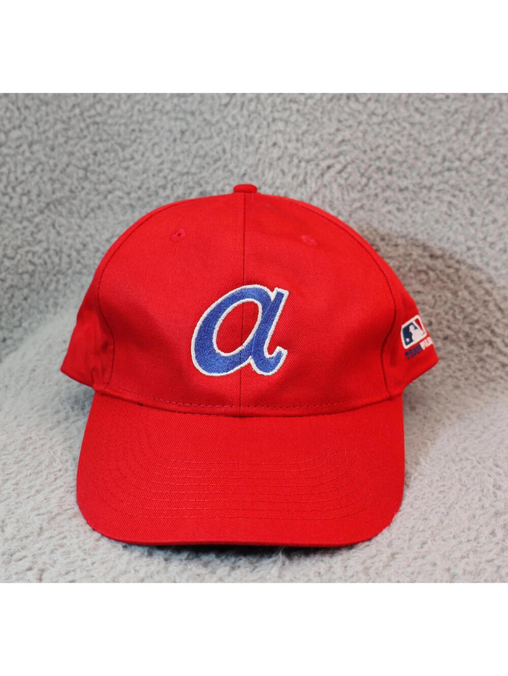 Atlanta Braves Hat Cap Strap Back Red MLB Script A